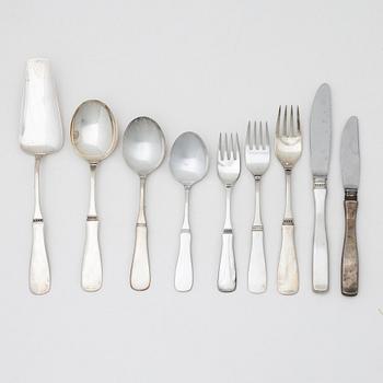A 38-piece Swedish silver cutlery, model 'Uppsala', marks of Eric Löfman, including MEMA, Eskilstuna 2003.