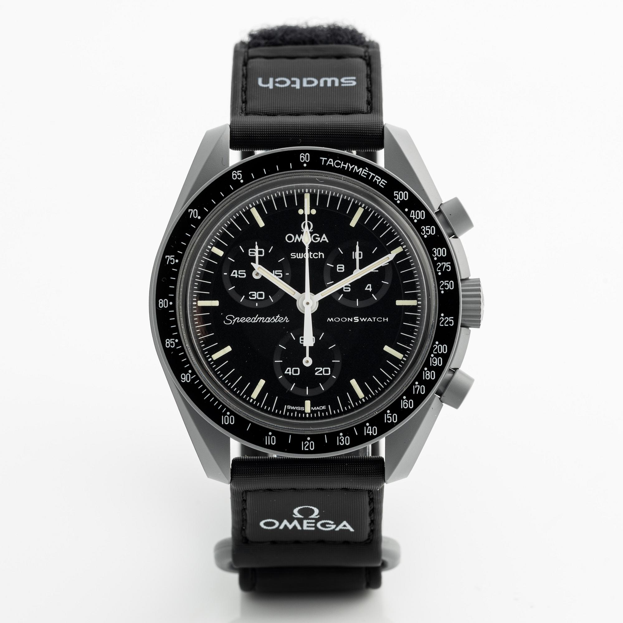 Swatch/Omega, MoonSwatch, Mission to the Moon, kronograf, armbandsur, 42 mm.