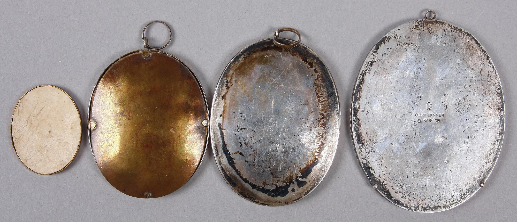 MINIATYRMÅLNINGAR, 4 st, 1800/1900-tal.