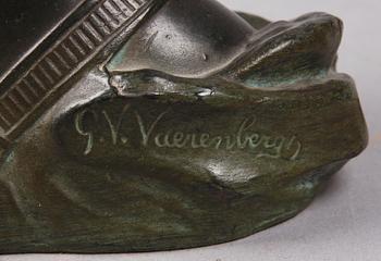GUSTAVE VAN VAERENBERGH, efter. Skulptur, patinerad metall.