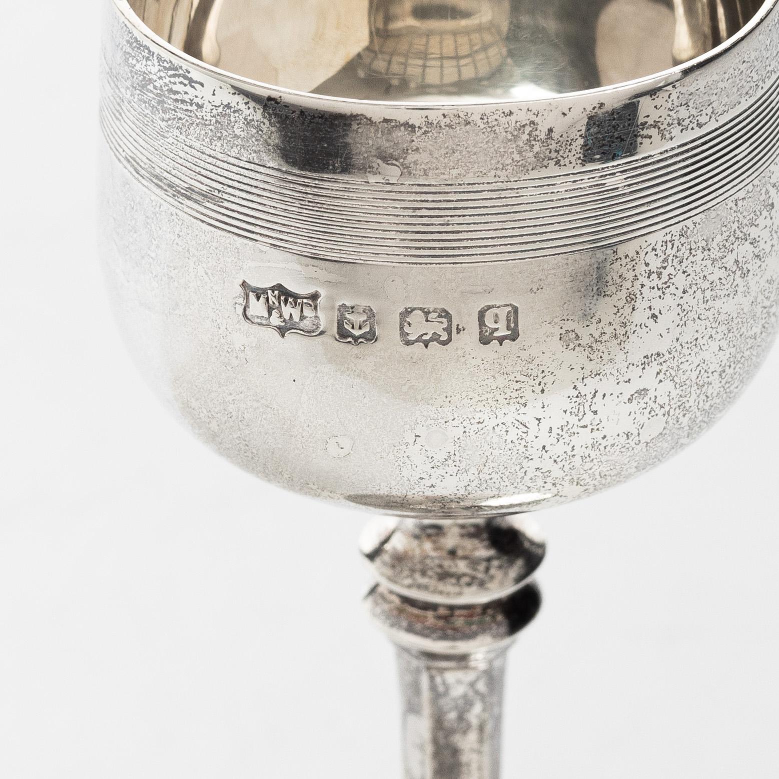 Supkoppar, 6 st, silver, Mappin & Webb, Birmingham, England, 1913-15.