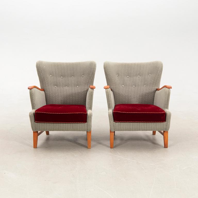 Armchairs, a pair from the 1940s/50s.