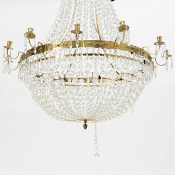 An contemporary empire style chandelier for 12 candles.