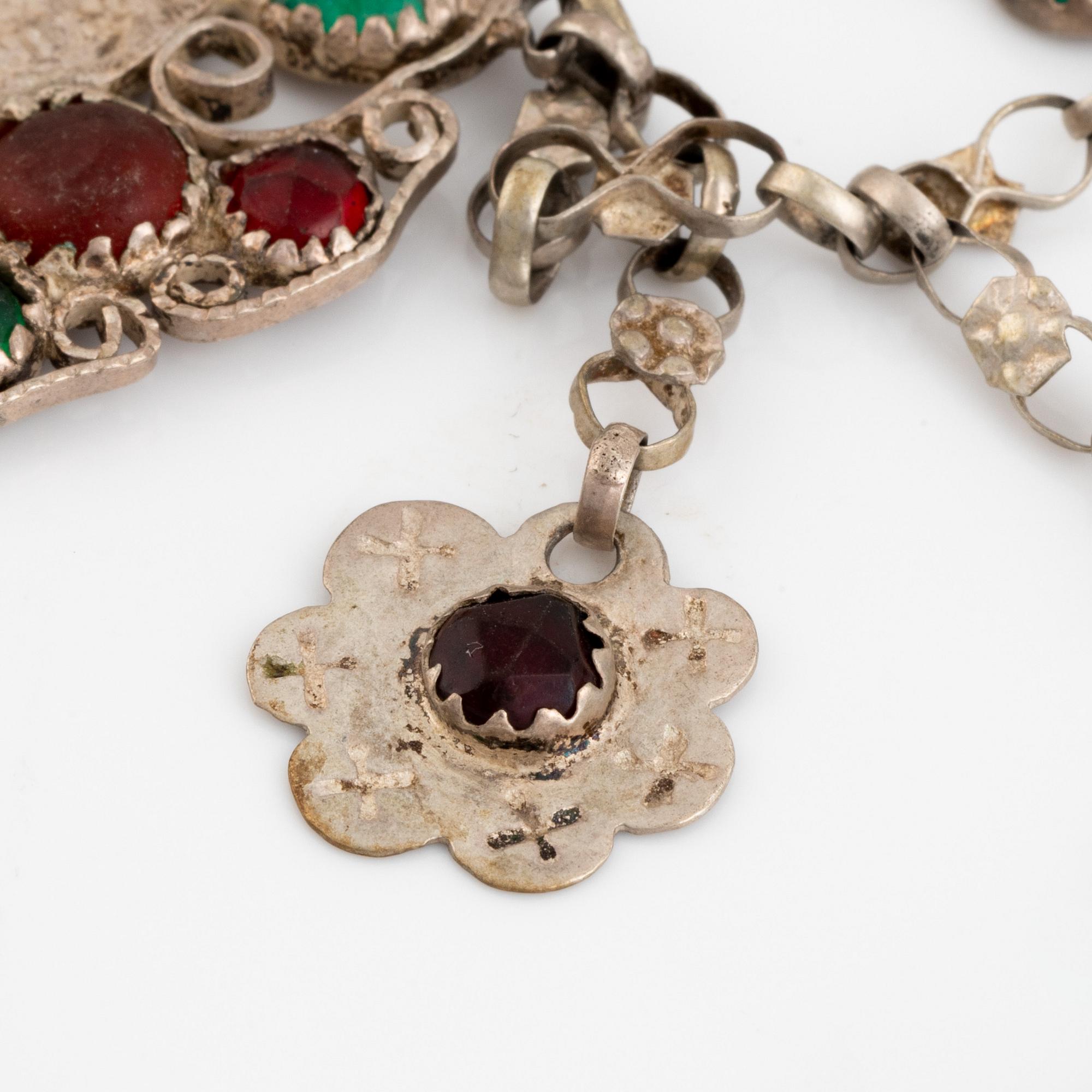 silver and coin traditional costume jewellery.