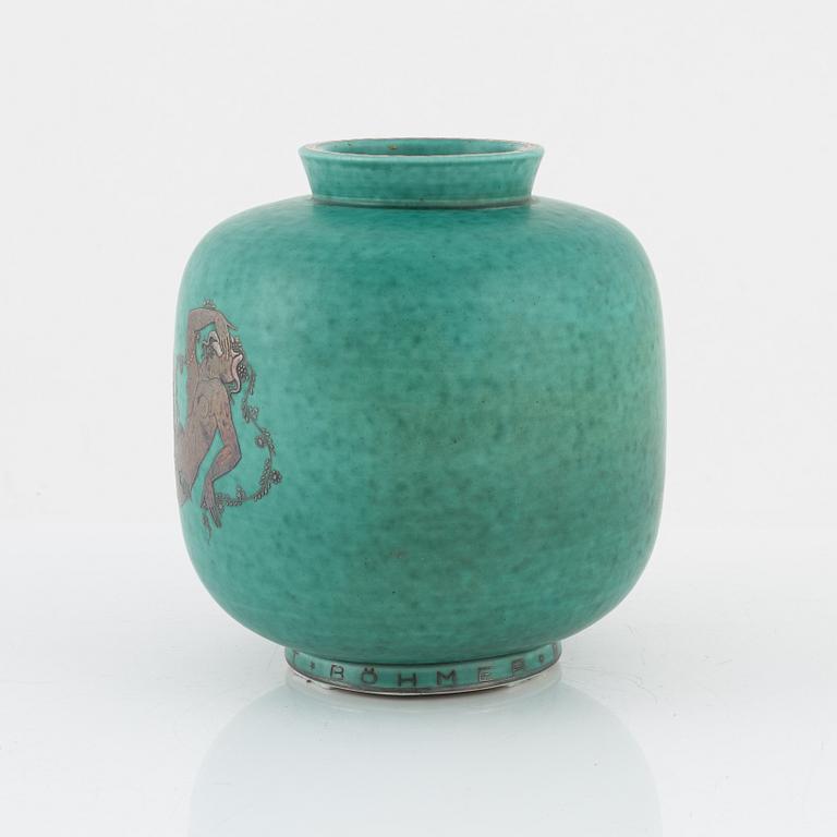 Wilhelm Kåge, vase, stoneware, "Argenta", Gustavsberg, Sweden.