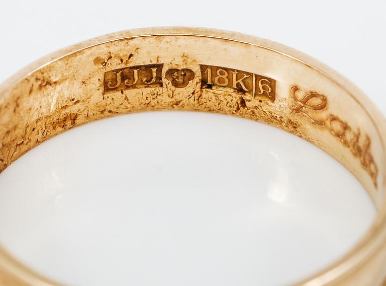 ORDENSRING, 18K guld, JJJ, Köping, 1990-tal. Vikt ca 5 gram.