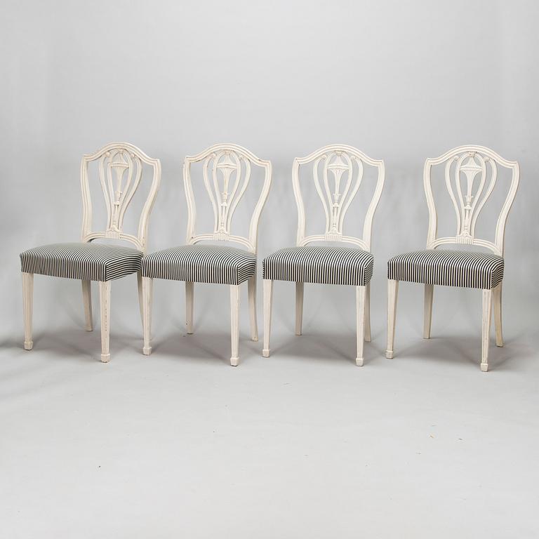 Four George III style chairs, early 20th century.
