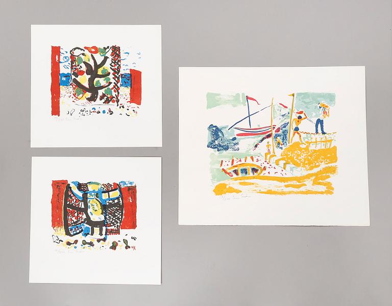 six litographs in colours, signed and numbered.