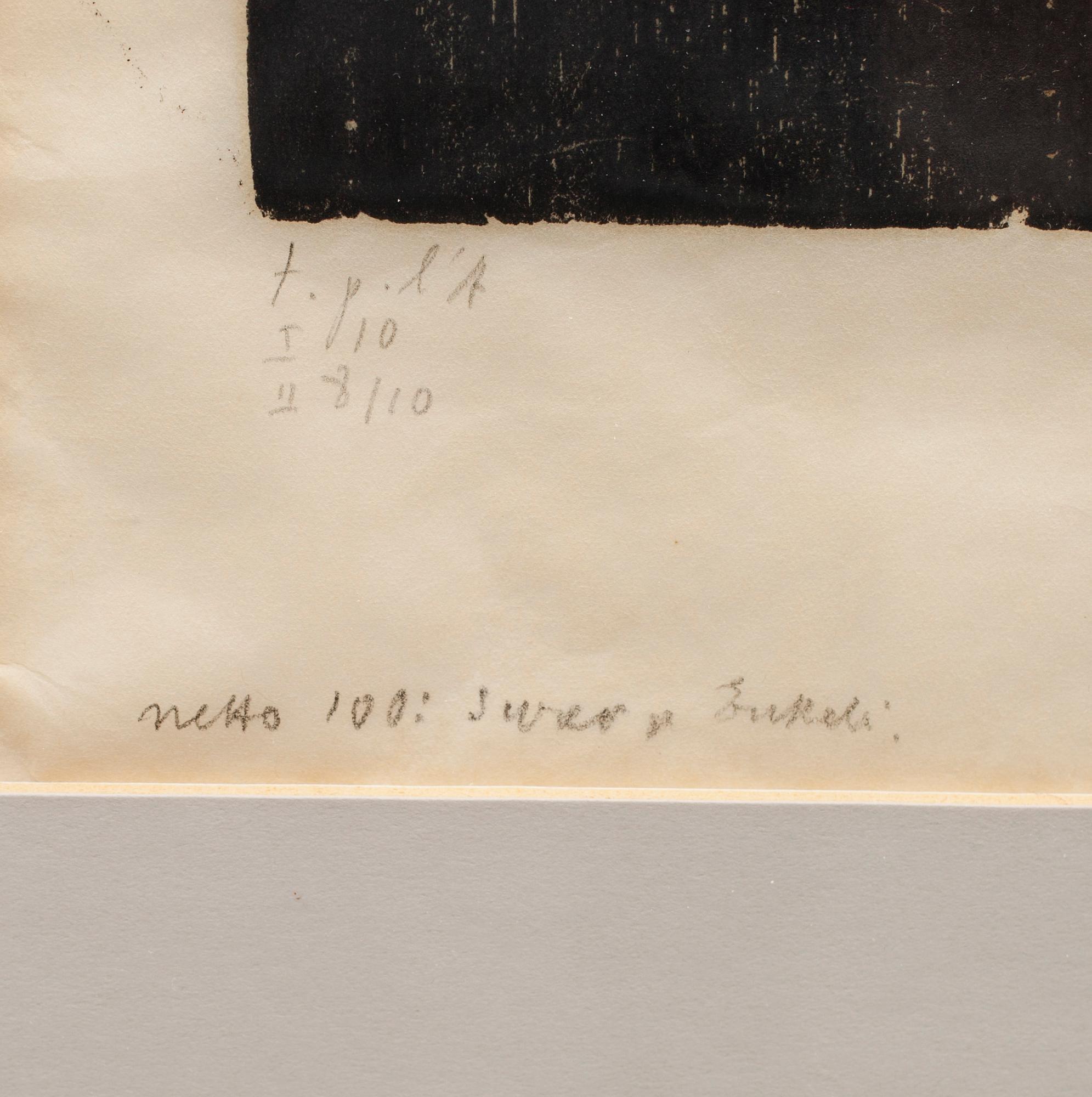 INA COLLIANDER, träsnitt, signerad och daterad 1956, t.p.l'a, I 10, II 8/10. Netto 100.