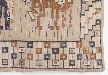 Märta Måås-Fjetterström, a drape "Vildhästen", flat weave, c 253 x 133 cm, signed MMF.