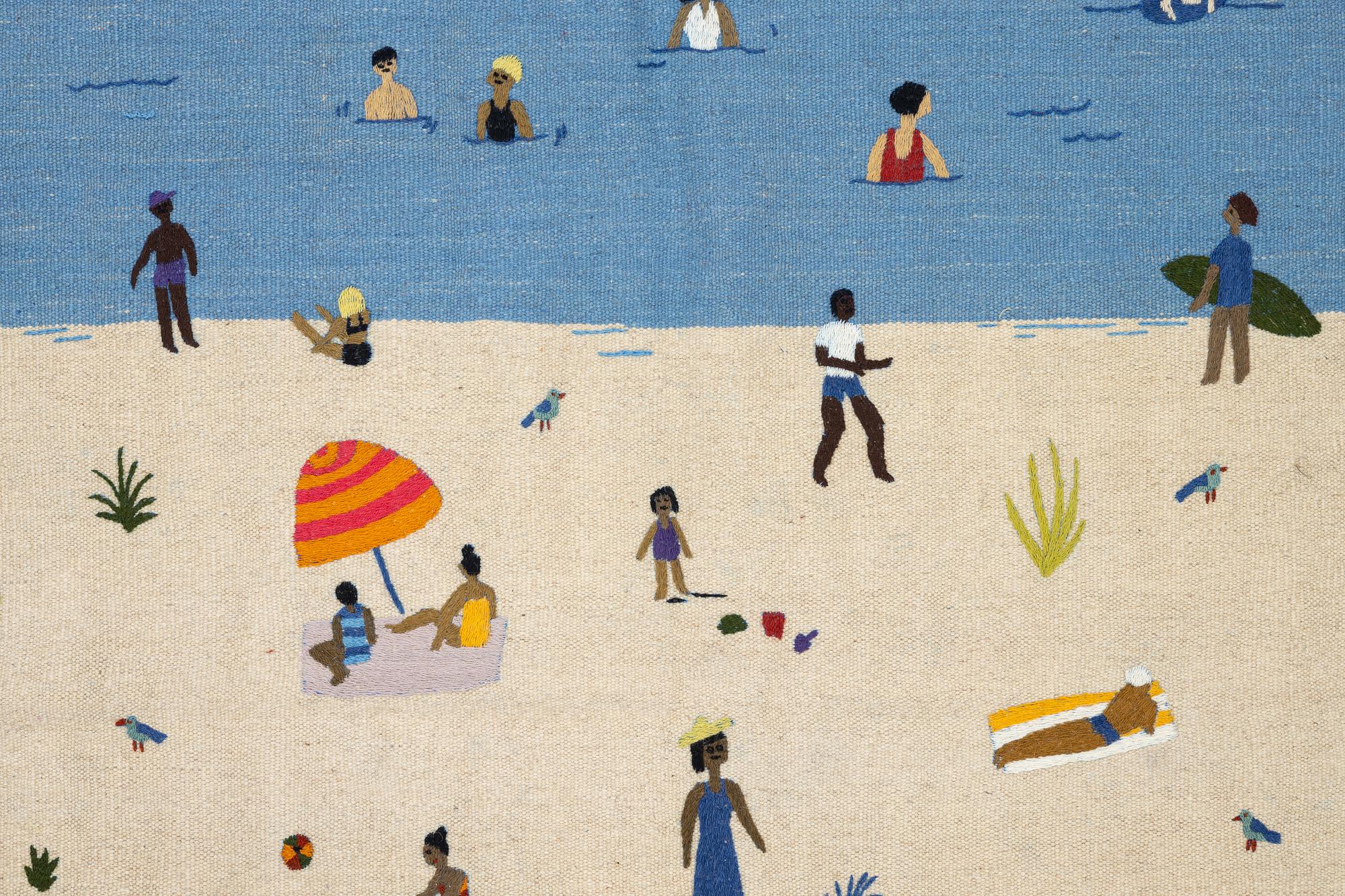 Rug, hand-embroidered Kelim, c 184 x 123 cm.