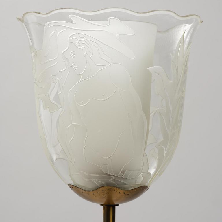 Bo Notini, a floor lamp, Glössner & Co, Stockholm, 1940s.