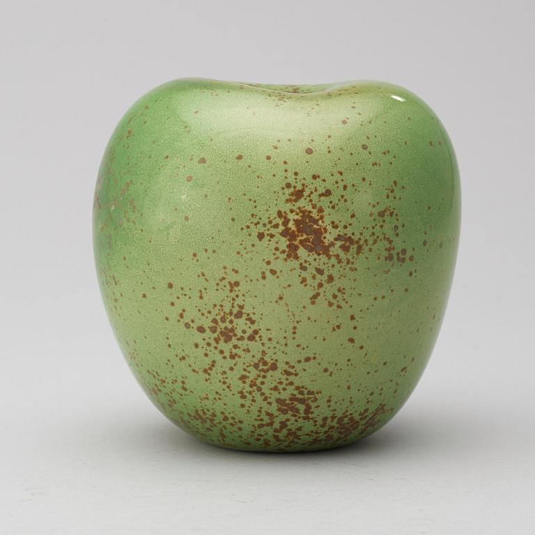 A Hans Hedberg faience apple, Biot, France.