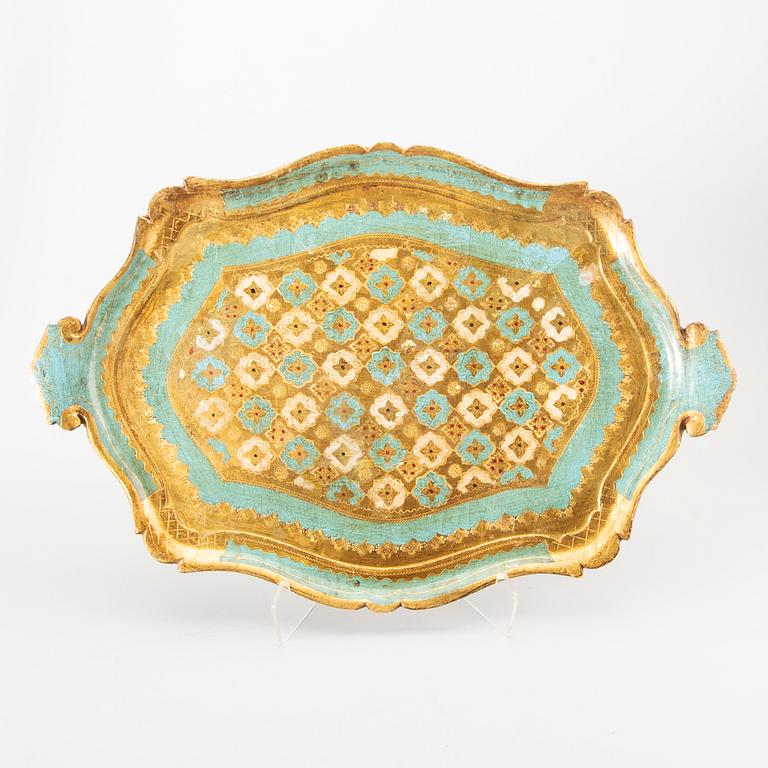 Trays, 5 pcs, Paoletti, Florence Italy mid-20th century.