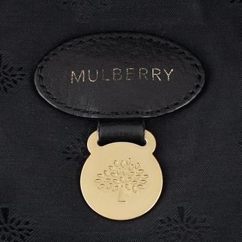 Mulberry, a black leather bag.
