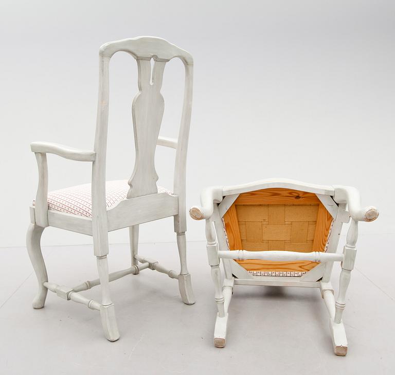 MATSALSMÖBEL, 7 delar, rokokostil, 1900-talets andra hälft.