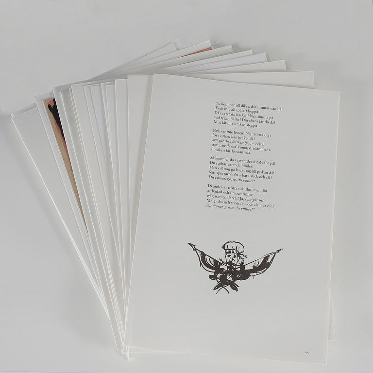 GÖSTA WERNER, 2 kassetter med 61 signerade färglitografier.