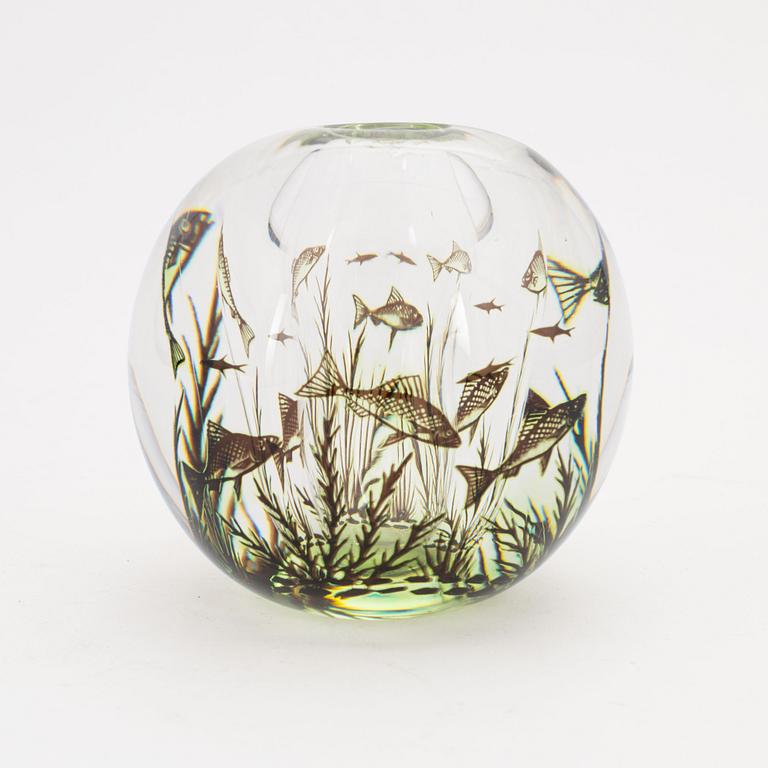 Edward Hald, a 'fish graal' glass vase, Orrefors.