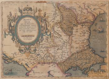 ABRAHAM ORTELIUS, kartta, 1584, väritetty.