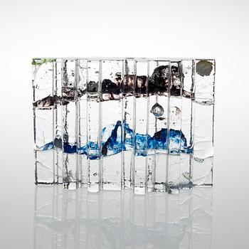 A GLASS SCULPTURE. Forest. Signed Helena Tynell Riihimäen Lasi.