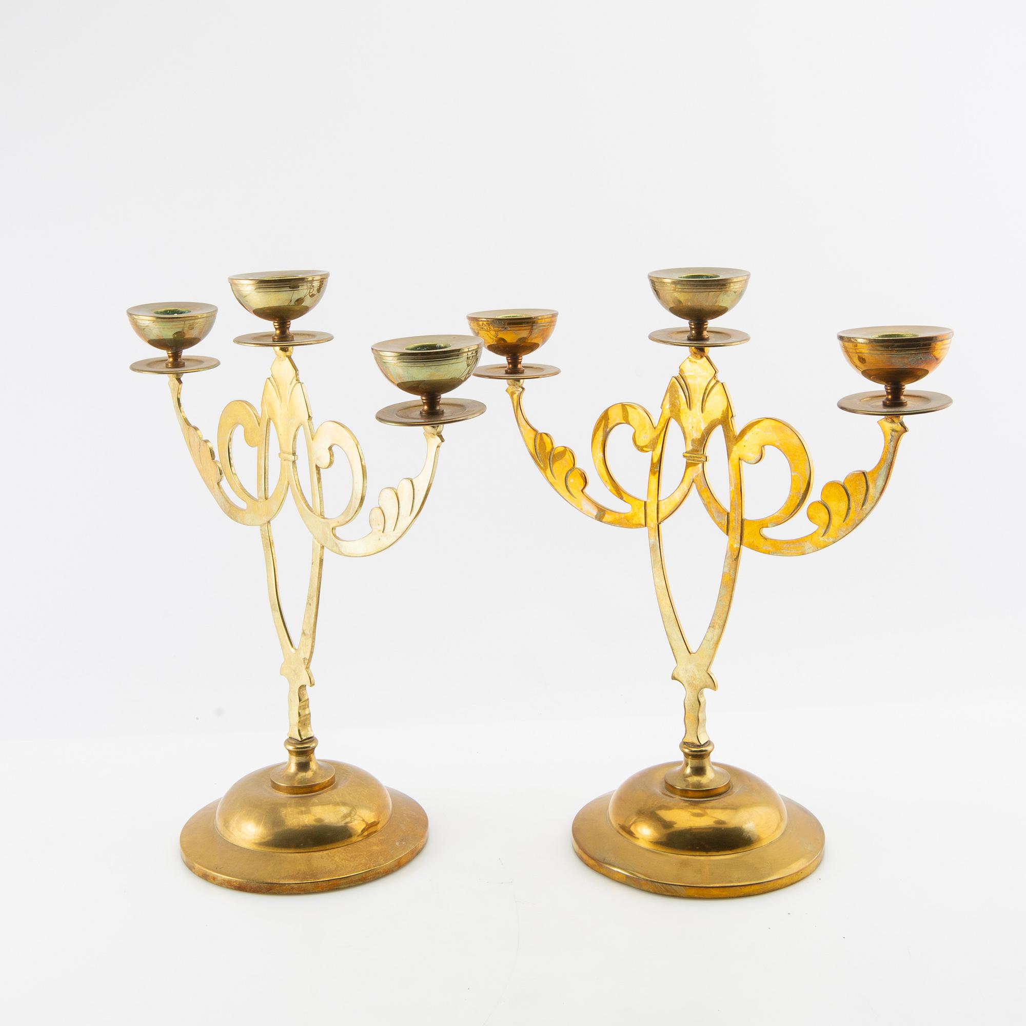 Candelabras, a pair, Art Nouveau, early 20th century.