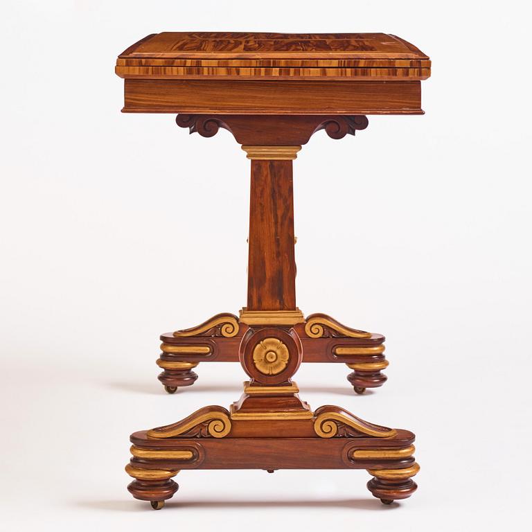 A William IV kingwood and mahogany card table by Thomas & George Seddon (firm active in London 1753/1815-70).