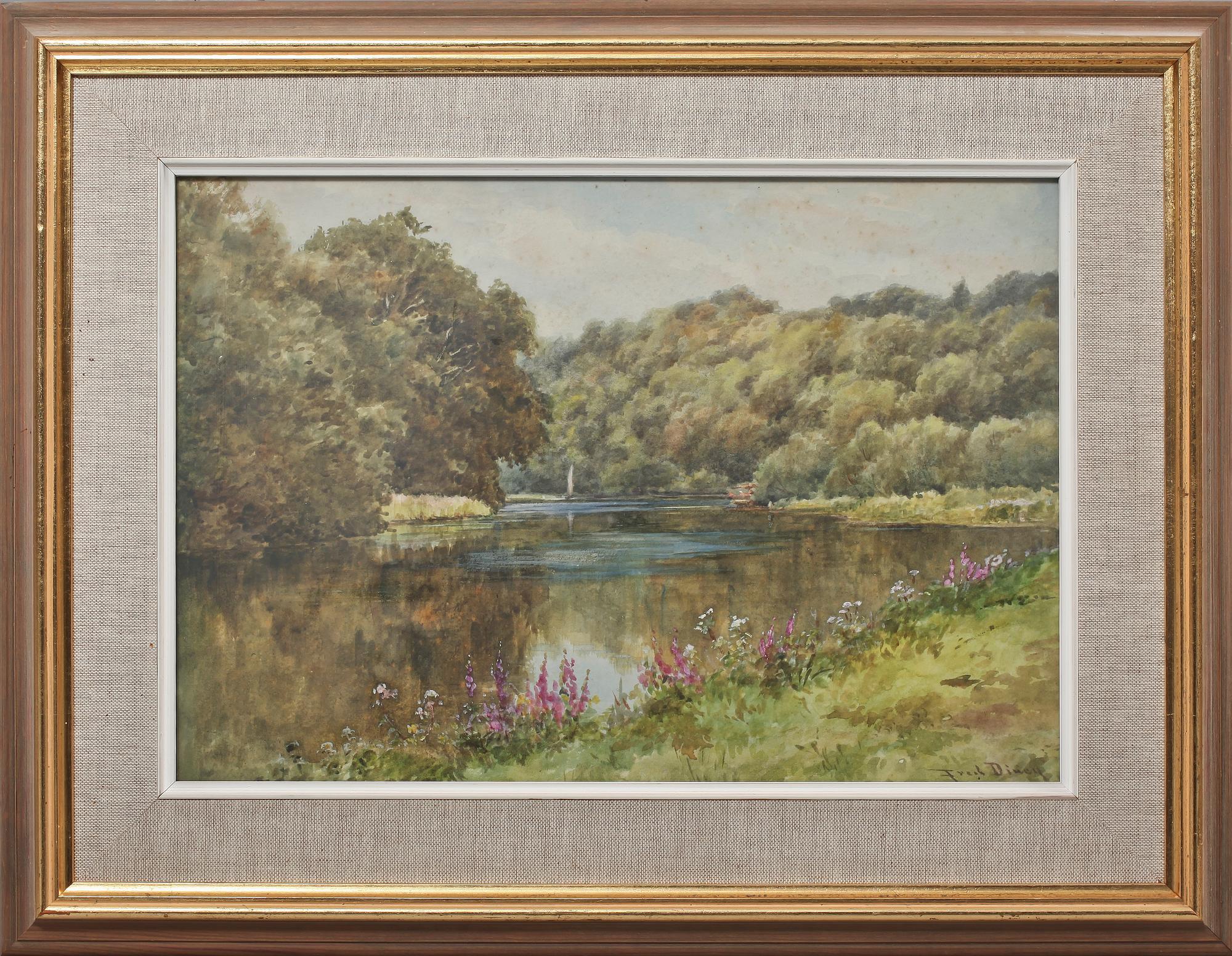OKÄND KONSTNÄR, akvarell, sign Fred Diney, omkring 1900.