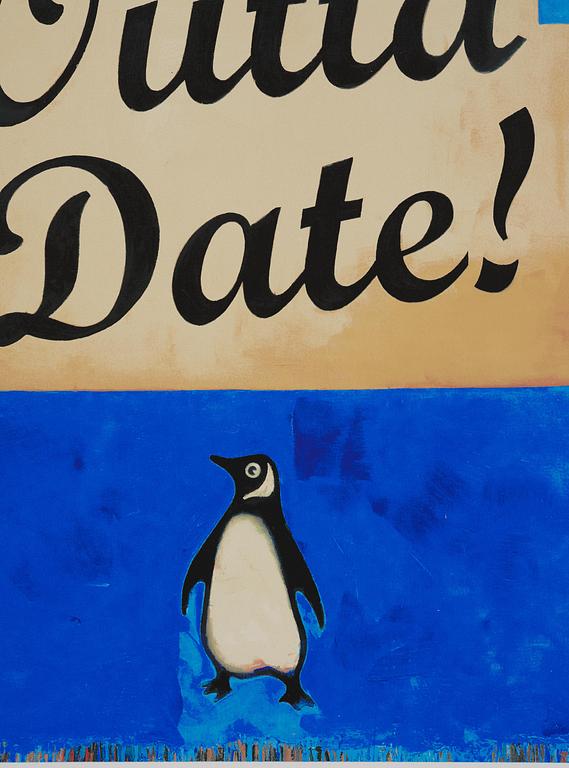 Harland Miller, "Hate's Outta Date (Blue)".