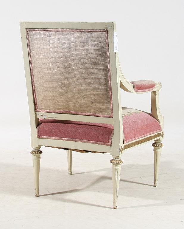 KARMSTOL, gustaviansk, sent 1700-tal.