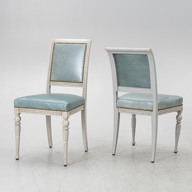 A set of 4 similar, Empire style chairs, second half of the 20th century.