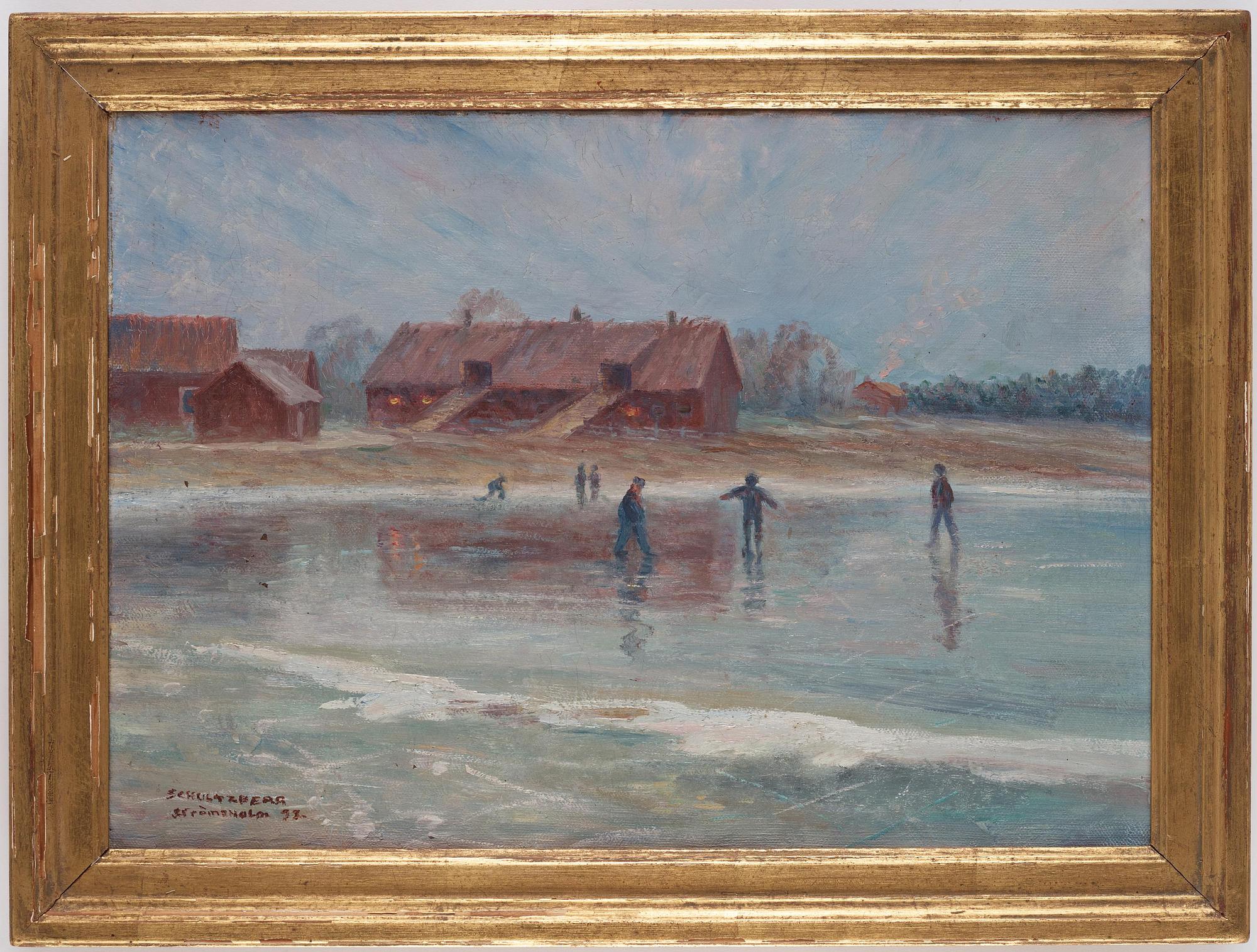 Anshelm Schultzberg, Ice skating in the evening.