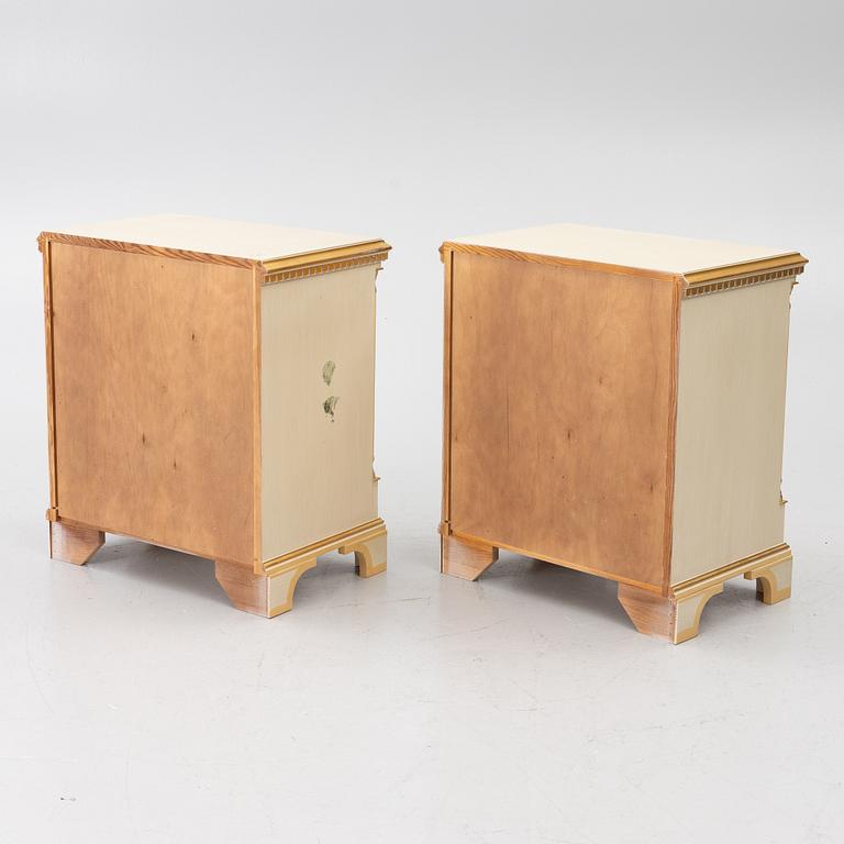Bedside tables, a pair, K.A Roos.