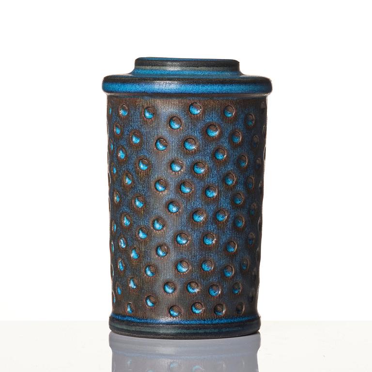 Wilhelm Kåge, a set of three Farsta stoneware vases, Gustavsberg Studio, two dated 1948 and 1950.