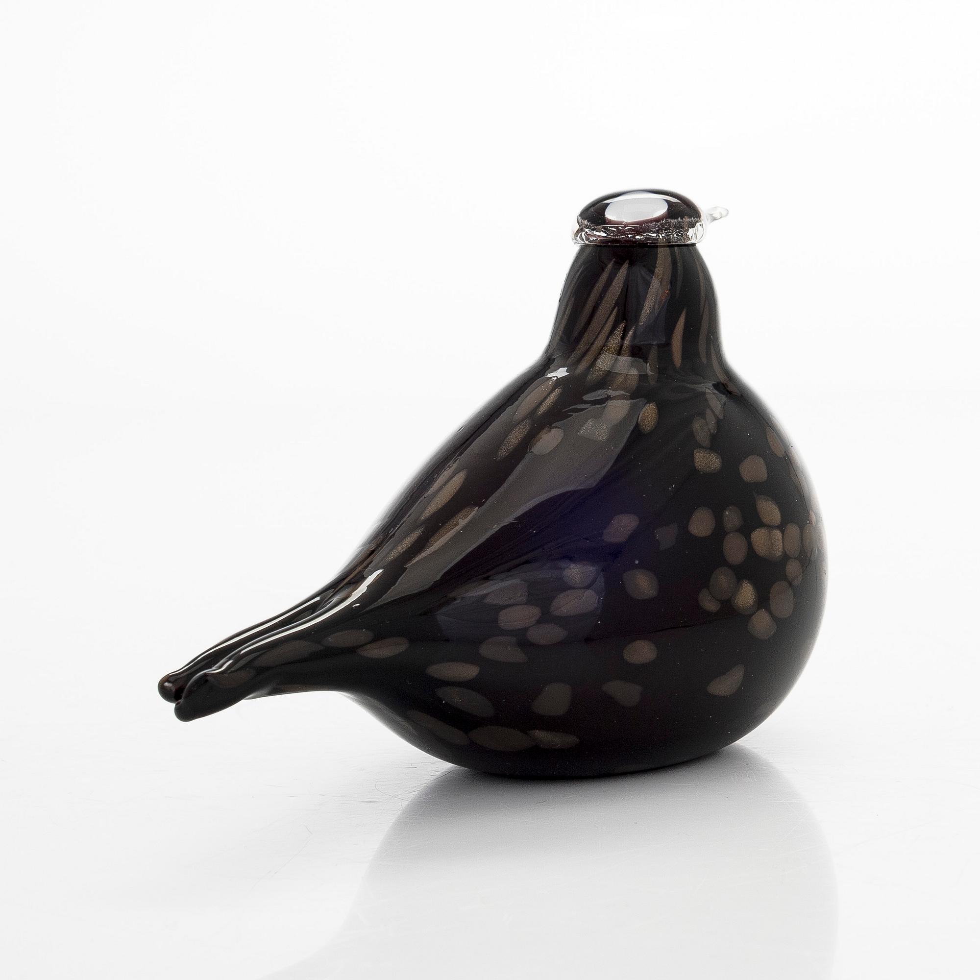 Oiva Toikka, lasilintu, "Tiiri", signeerattu O. Toikka Nuutajärvi.