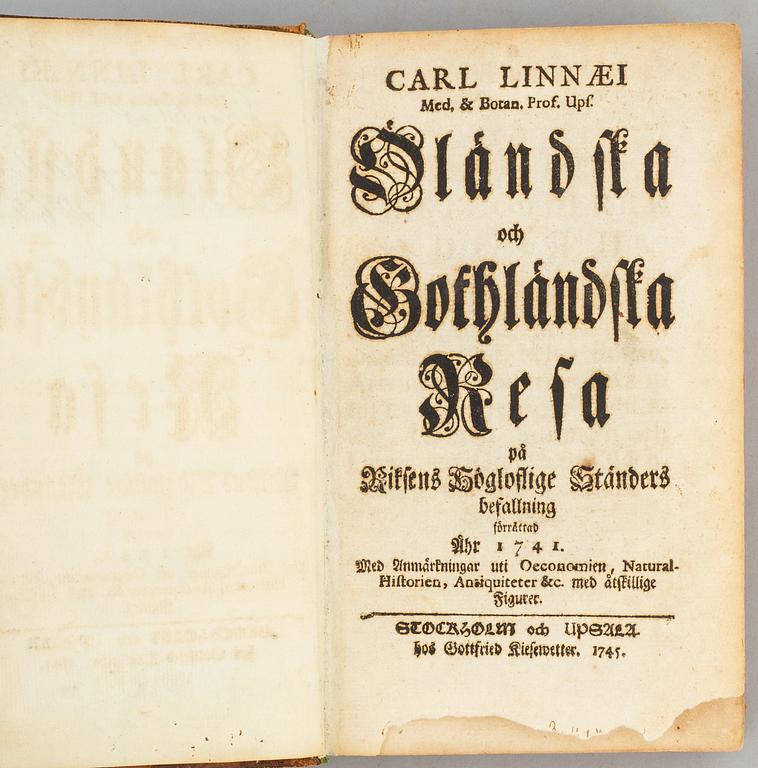 Linné om Öland och Gotland 1745, med graverade kartor.