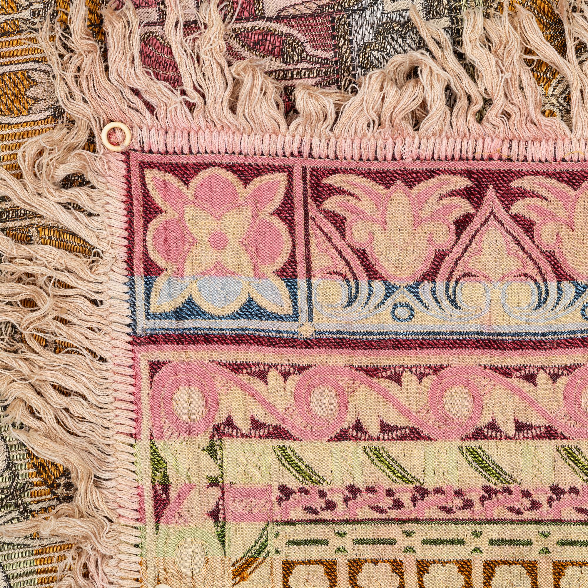 Wall hanging, Egyptian style, jacquard woven around 1900, approx. 185 x 120 cm.