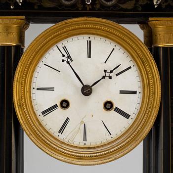 A mid 19th century mantel clock, probably France.