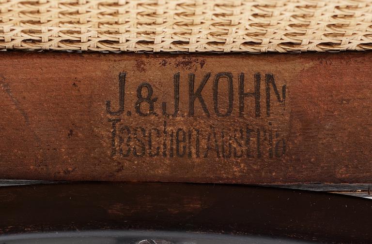 A pair of Gustav Siegel dark stained beech chairs, J & J Kohn, Austria,