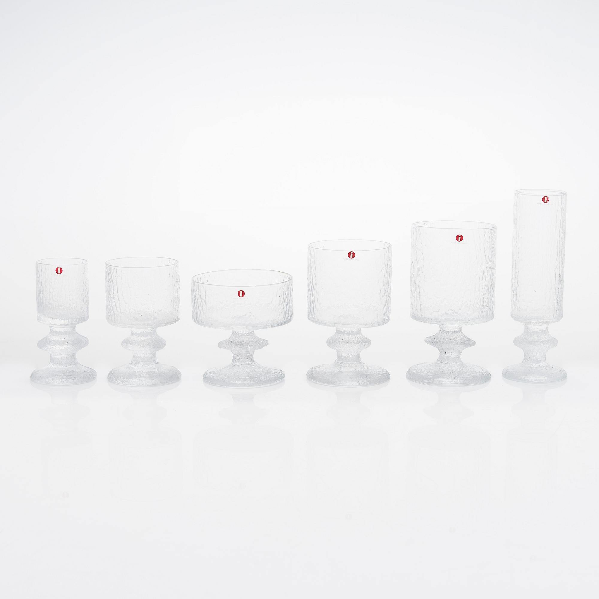 Timo Sarpaneva, dricksglas, 67 st, "Senaattori" för Iittala. I produktion 1969-1981.