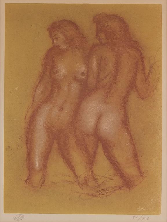 ARISTIDE MAILLOL, lithograph in colours, signed 33/75.