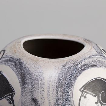 a mid 20th century earthenware floor vase designed by Mette Doller for Andersson och Johansson i Höganäs.
