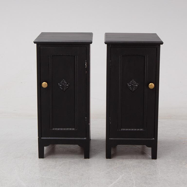 A pair of early 20th century bedside tables / cupboards.