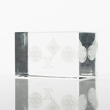 Louis Vuitton, a monogram crystal paper weight.