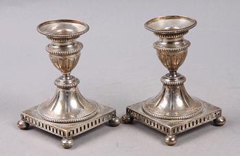 LJUSSTAKAR, ett par, silver, gustaviansk stil. GAB 1907.