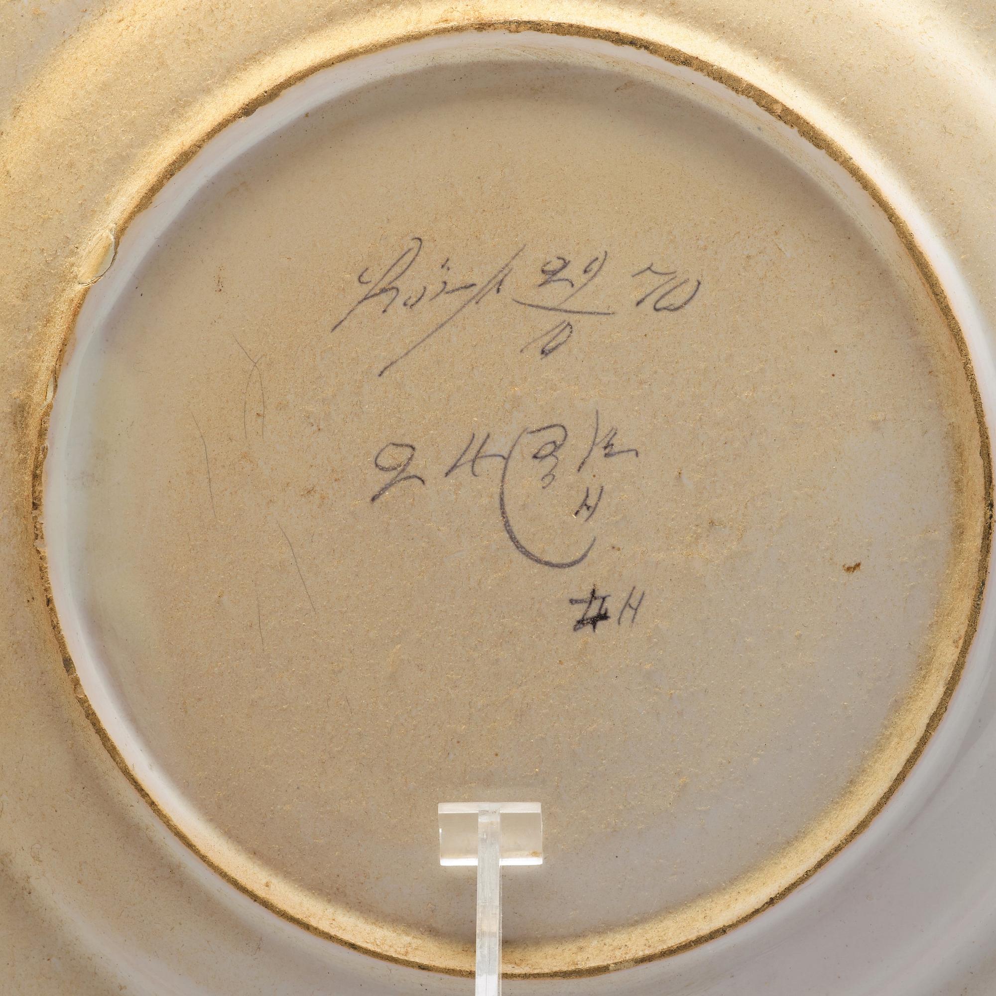 TALLRIKAR, sex stycken, olika, fajans. Marieberg och Rörstrand, 1700-tal.
