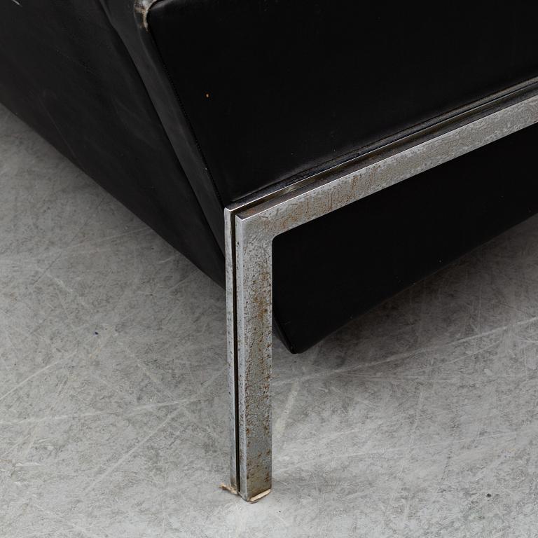 A 1960's leather covered sofa.