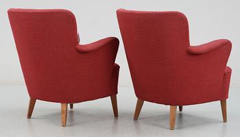 FÅTÖLJER, ett par, "Samsas" Carl Malmsten.