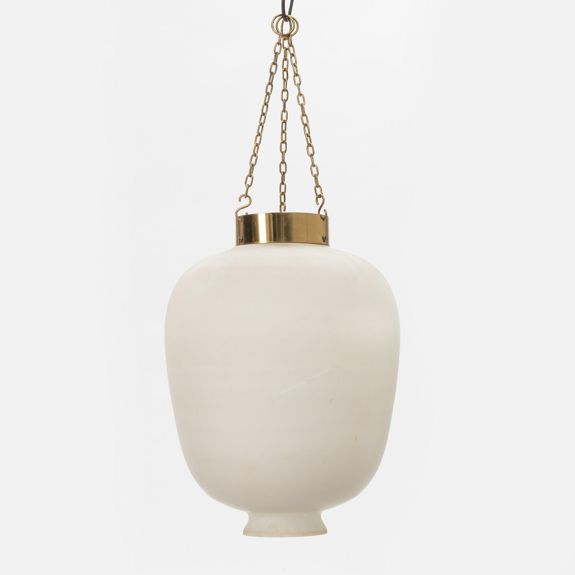 A glass ceiling lamp, second half of the 20th Century.