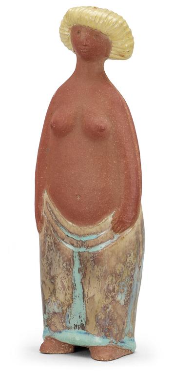 A Stig Lindberg stoneware figure of a woman, Gustavsberg studio 1940's.