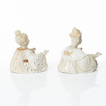 A pair of porcelain nodding head figures, Germany, 1920/30s.